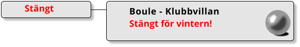 Boule - Klubbvillan Stängt för vintern! Stängt