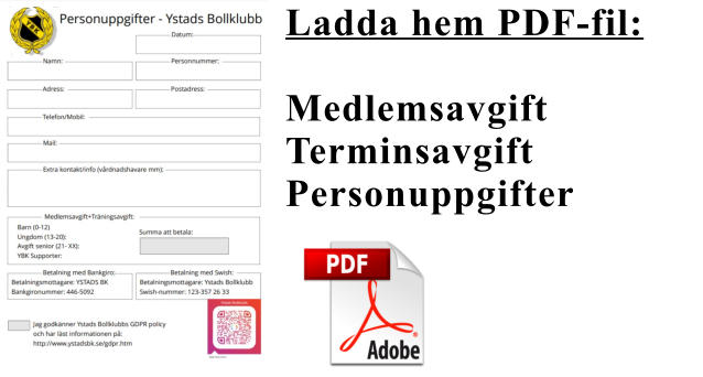 Ladda hem PDF-fil:  Medlemsavgift Terminsavgift Personuppgifter